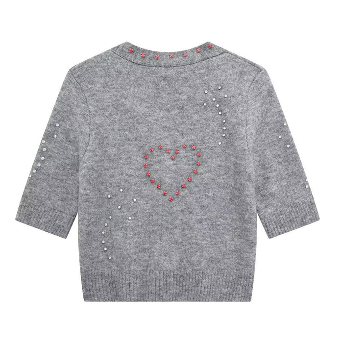 Marc Gianno Beaded casual loose knit cardigan