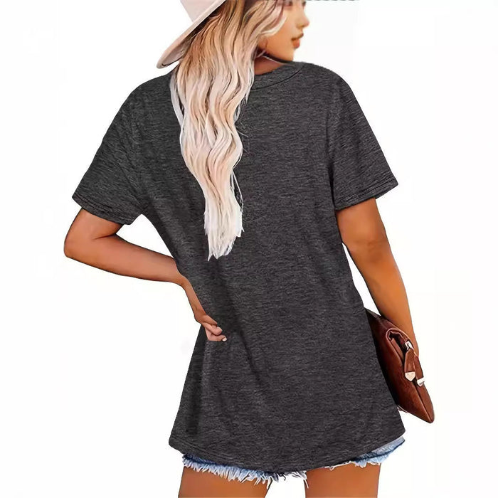 Women's Christmas Printed Round Neck T-shirt