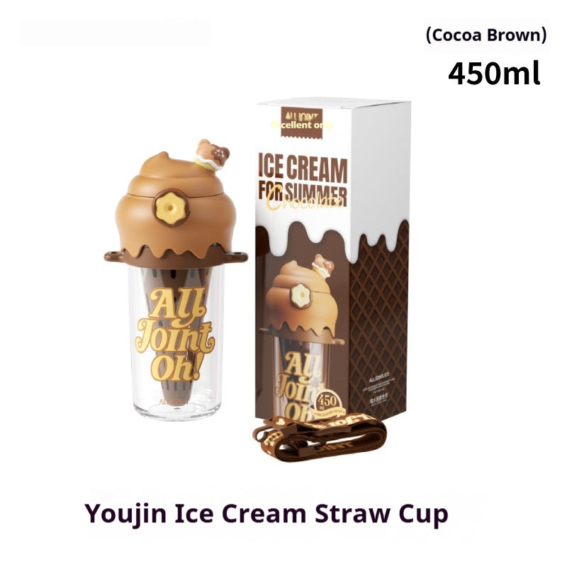 Youjin Ice Cream Cup Large-Capacity Water Bottle For School Portable