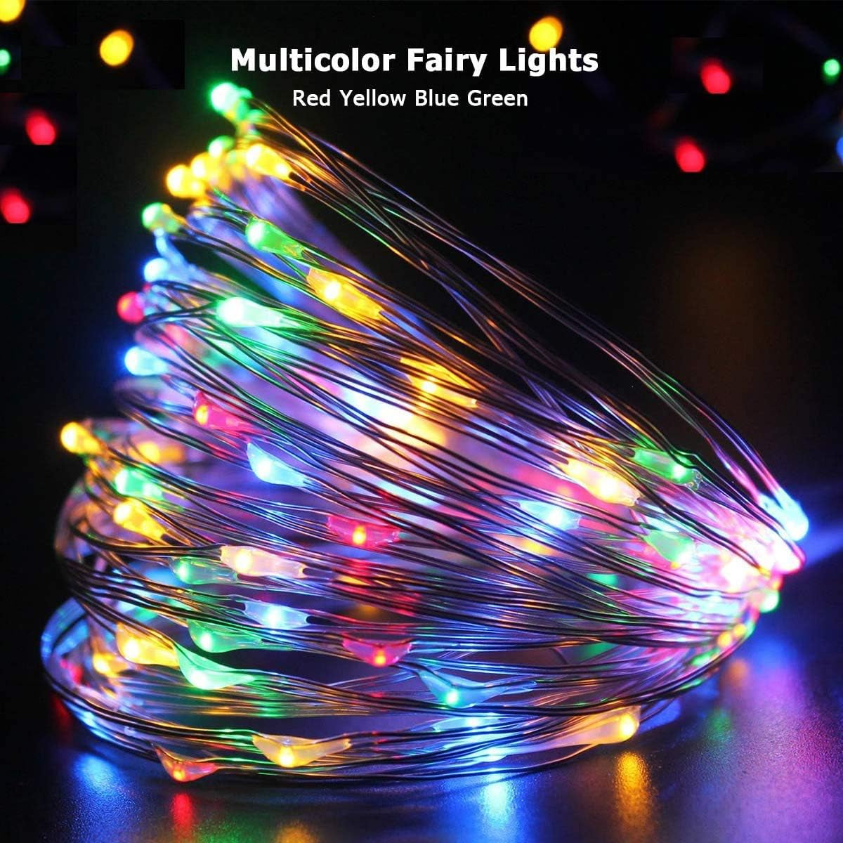 2 Pack Fairy Lights Battery Operated with Remote Multi Colour 10M