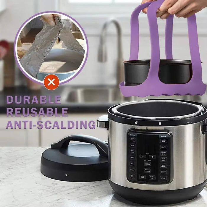 JOIE Silicone Sling Lifter Kitchen Accessories Insulated Pad Food Grade Bakeware Sling Lifter Steamer Egg Drain Rack 6Qt /8Qt