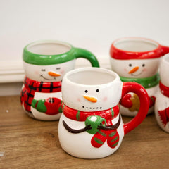 Set of 4 Christmas Snowman Mugs Ceramic Frosty Xmas Kitchen Tea Coffee Cups Gift