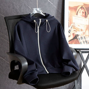Autumn High-grade Sweater Hooded Drawstring Loose All-matching Cardigan Coat