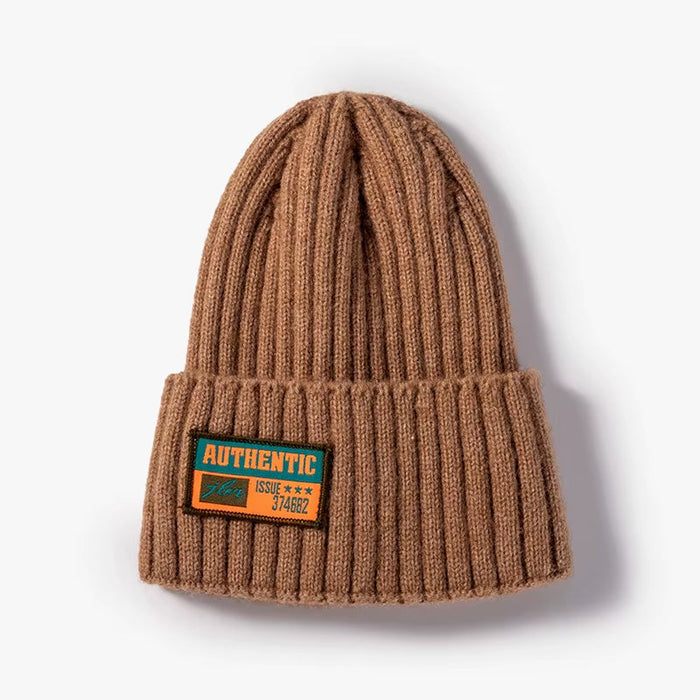 Korean Letter Beanie Hat Fashion Women Cloth Label Caps Autumn Winter Outdoor Warm Couple Knitted Hats Solid Color Simple Cap