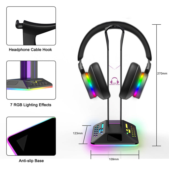 Earphone holder RGB,  color changing and glowing esports RGB