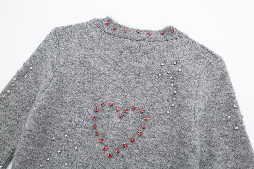 Marc Gianno Beaded casual loose knit cardigan