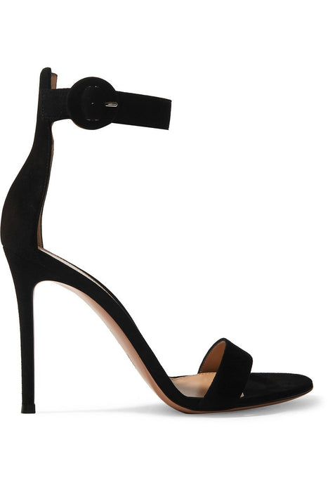 Womens One Line With Ankle Buckle Bag Heel Bare Wine Red