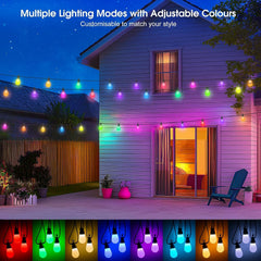 Festoon Lights Outdoor Mains Powered - 69FT/21.1M RGB Garden String Light