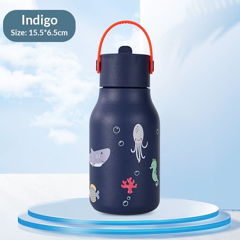 Cartoon Baby Titanium Drop-Resistant Straw Water Bottle