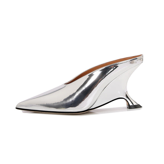 Glossy patent leather cross-border women's shoes