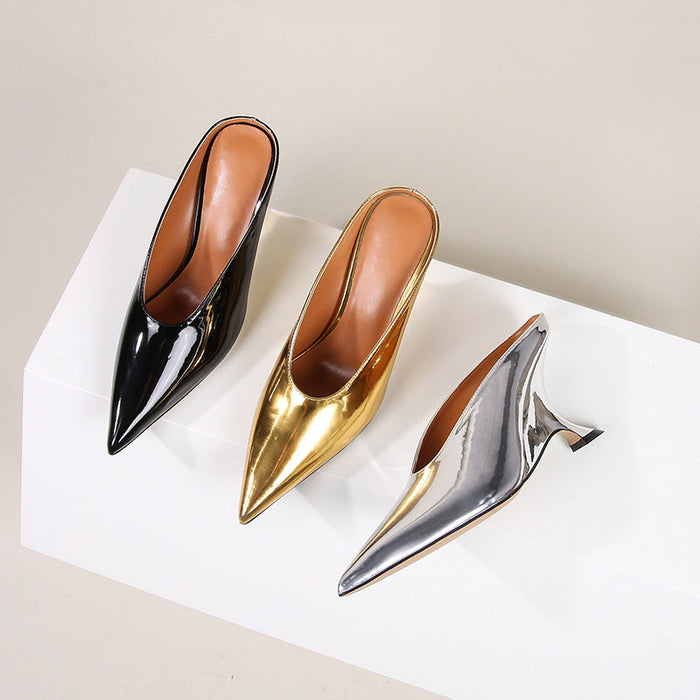 Glossy patent leather cross-border women's shoes