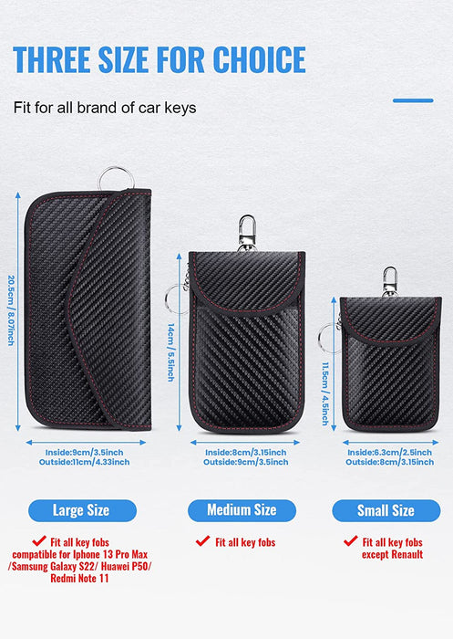 Faraday Pouch for Car Keys,Faraday Bag | Car Key Signal Blocking Pouch | Keyless Entry Car Keys Case | RFID Blocker Bag for Car Security | Anti-Theft Remote Entry Keyless Protect,Pack of 2
