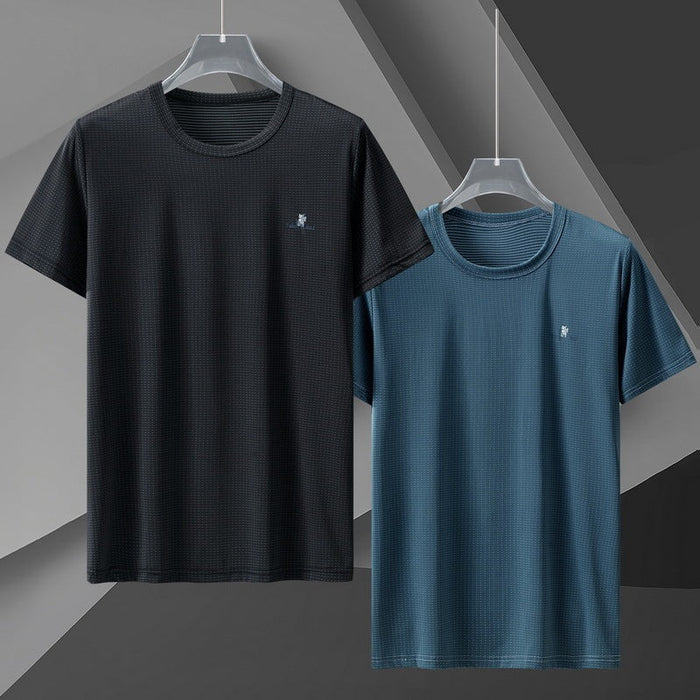 Add Fertilizer To Increase Men's Quick-drying Ice Silk Wild Fat Short-sleeved T-shirt