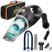 Car Vacuum Cleaner Handheld - Portable Handheld Mini Car Hoover W/ 16Ft Cord, Bag, & Attachments - Small Cleaning Kit, RV, Boats, Travel - Car Accessories for Men and Women (Black)