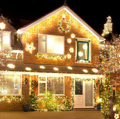 Icicle Christmas Lights Outdoor, 10M 400 LED Plug-In Waterproof Fairy String Lights with 8 Modes, Timer&Connectable, for Eaves, Gutters, House Roof, Garden, Patio & Party Decorations Warm White