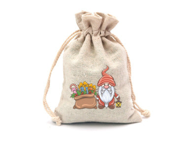 Christmas Cotton Drawstring Colorful Cartoon Gift Bag