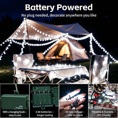 Battery Fairy Lights, 20M 200 Leds Cool White Christmas Lights