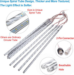 Christmas Lights Outdoor, Meteor Shower Lights 30Cm/12Inch 10 Spiral Tubes