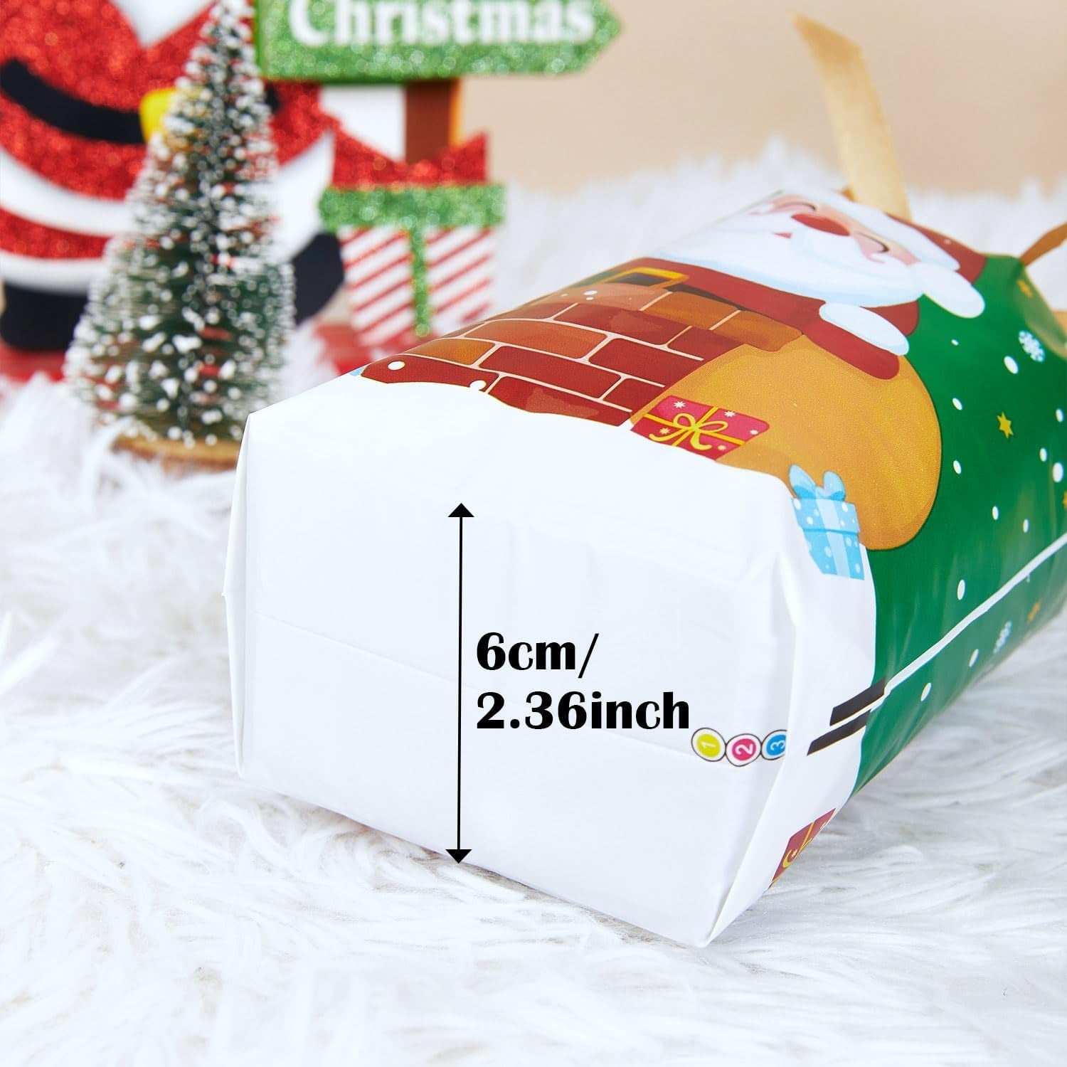Christmas Drawstring Bags Set - 36 PCS Assorted Xmas Gift Bags in Multipack, Variety of Sizes & Patterns for Christmas Presents & Party
