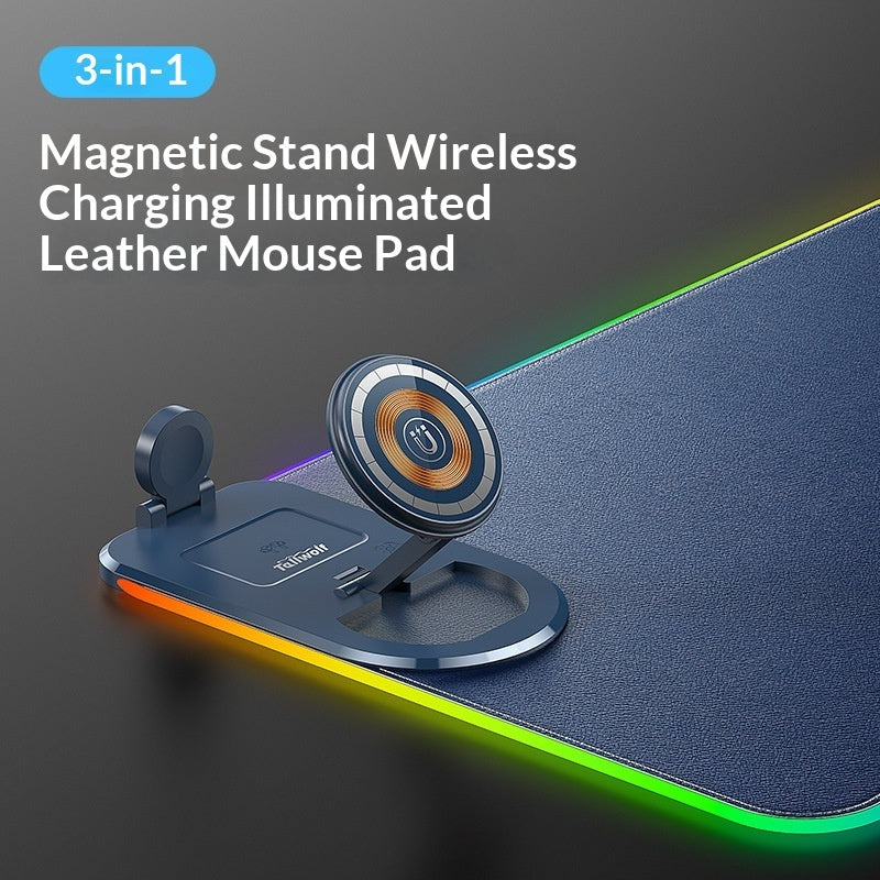 15W 3-in-1 Wireless Charging Mouse Pad For Desk