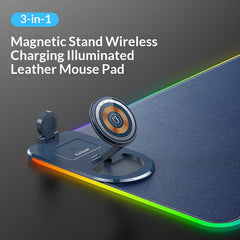 15W 3-in-1 Wireless Charging Mouse Pad For Desk