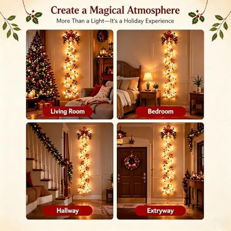 Christmas Magic Trail Wall Light, LED Cascading Christmas Wall Decor，F