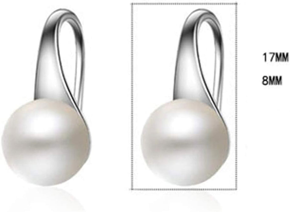 Pearl Earrings for Women,925 Sterling Silver Hook Earrings