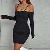 Women's off shoulder one neck slim fit hip hugging skirt