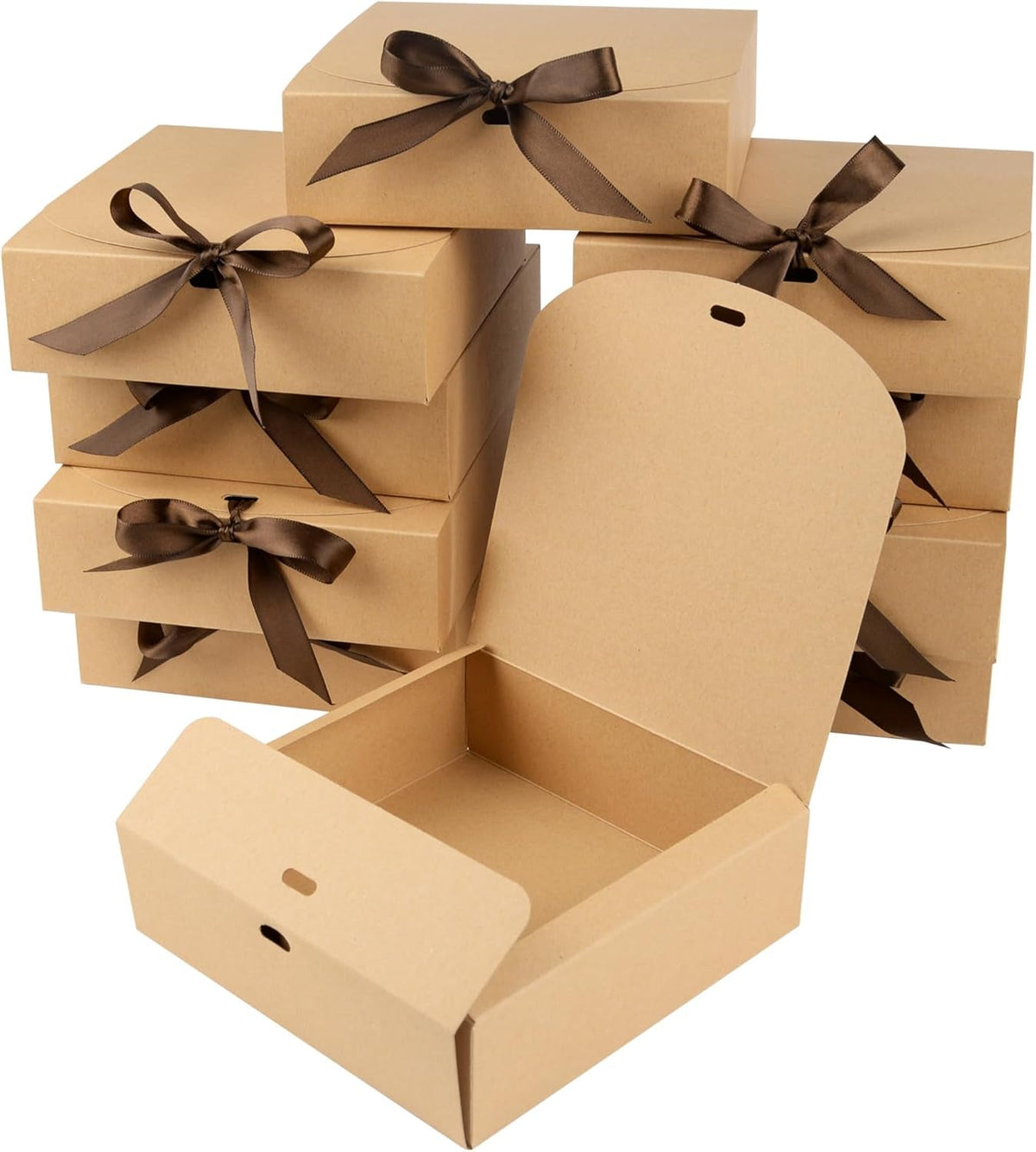10 Pack Gift Boxes with Lids 16X16X5Cm Kraft Cardboard Gift Box Bridesmaid Proposal Box for Wedding Birthday Christmas Party Present