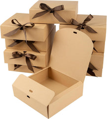 10 Pack Gift Boxes with Lids 16X16X5Cm Kraft Cardboard Gift Box Bridesmaid Proposal Box for Wedding Birthday Christmas Party Present