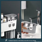 '-Magnetic Adsorption Inverted Toothbrush Holder Wall -Automatic Toothpaste Squeezer Storage Rack Bathroom Accessories