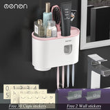 '-Magnetic Adsorption Inverted Toothbrush Holder Wall -Automatic Toothpaste Squeezer Storage Rack Bathroom Accessories