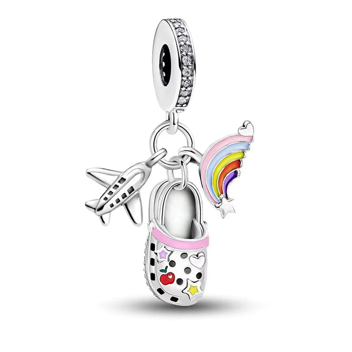 925 Sterling Silver Pink Crown Perfume Pendant Beads Fit Diy Bracelet Necklace Making Gift of High Quality Jewelry