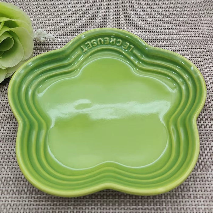 Ceramic Macaron Color Plum Blossom Dish Cherry Blossom Shape Small Bowl Sauce Dish Snack Dish Side Dish