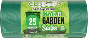'- 20 Pack Extra Strong Heavy Duty Garden Sacks - 80L - 25 Microns - Recyclable, Leak Resistant & Eco-Friendly, Durable Garden Waste Disposal Bags for Household & Commercial Use (700X860Mm)