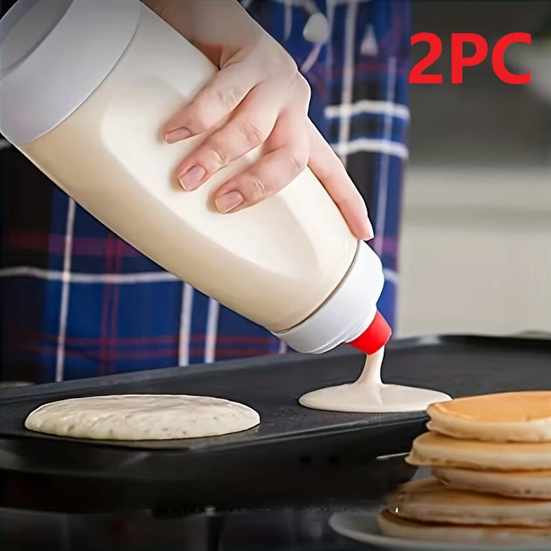 Pancake Batter Bottle Battler Mixer with Blender Ball Wire Whisk for Restaurant Baking Pancakes Cupcakes Muffins Crepes and More