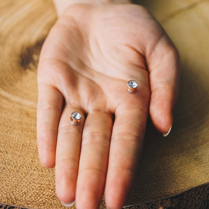 Rose Gold Plated 6Mm Magnetic Clip on Earrings Created with Zircondia® Crystals