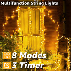 Fairy Lights Mains Powered 20M 200 LED Outdoor String Plug Remote
