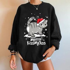 Merry Kiss MyAss Cat's New Christmas Hoodie