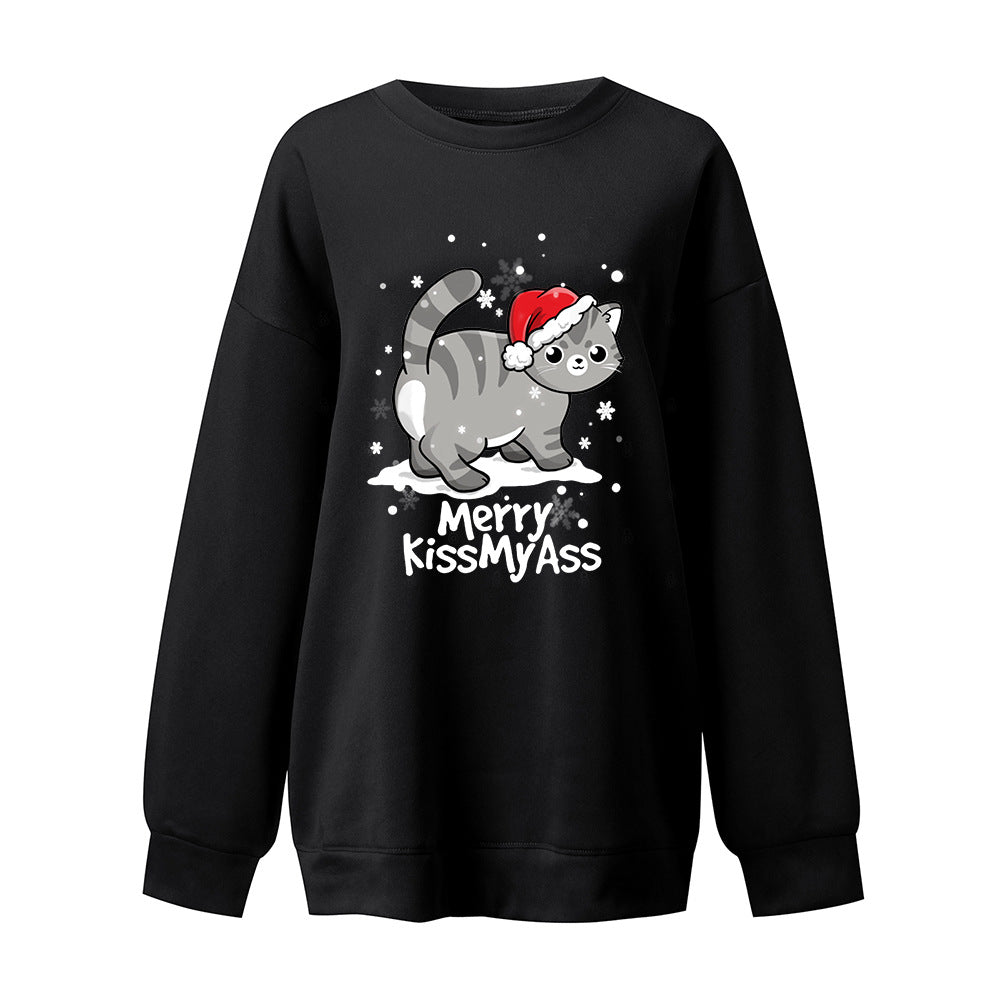 Merry Kiss MyAss Cat's New Christmas Hoodie