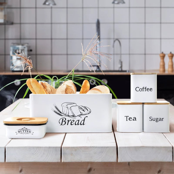 Side Held Bread Box&Storage Jar&Butter Box, Household Kitchen Storage Container, Food Container, Household Kitchen Organizer