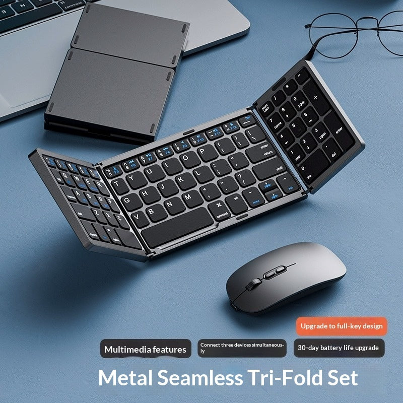 Tri-fold Keyboard, Wireless Bluetooth Foldable Mini Keyboard, Suitable For Desktop PC Sets