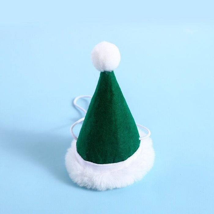 Pet Cat Dog Knitted Wool Plaid Snowflake Santa Claus Scarf Warm Christmas Three-dimensional Hat