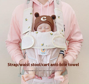 Anti-bite Towel Two Dogs Sucking Belt Baby Waist Stool Chest Pure Cotton Yarn Saliva Towel