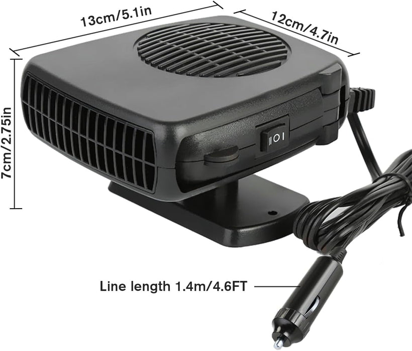 12V Car Heater 150W Portable Auto Heater Anti-Fog Winter Car Defroster Kit That Plug into Cigarette Lighter, 2 in 1 Heating/Cooling Function Heater Fan for Small Vehicles