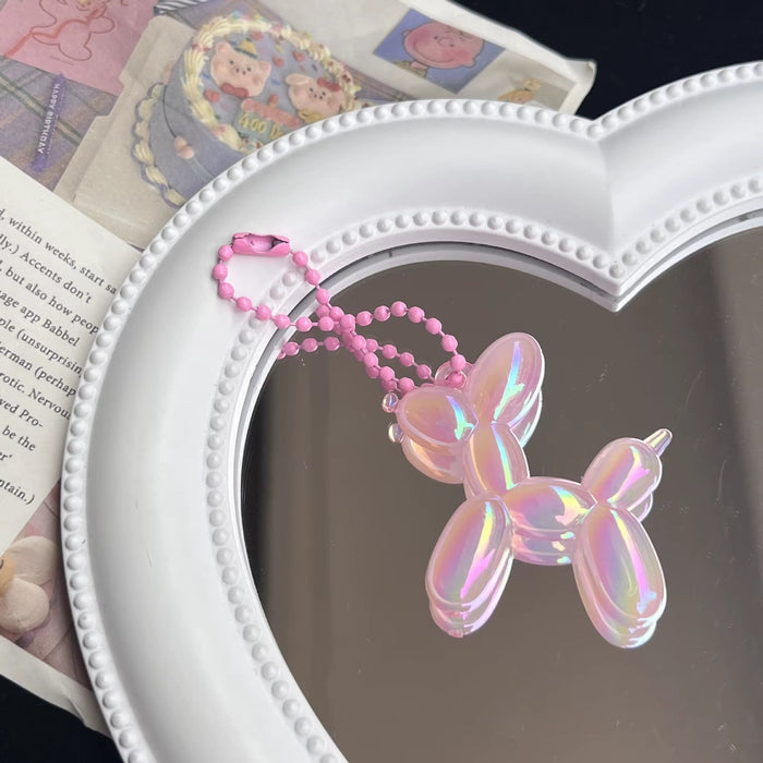 Bling Kawaii Cartoon Balloon Dog Keychain Key Ring for Women Men New Colorful Cute Bag Car Pendant Decoration Holder Accessories