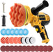 Car Polisher Buffer Sander Rotary Polishing Machine Handheld Mini Polish Kit for Car Boat Floor Motorcycles DIY Detailing Buffing Polishing with 5In Waxing Sponge Pads 700W 6-Speed 600-3500RPM