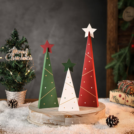 Wooden Polka-dot Christmas Tree Ornament