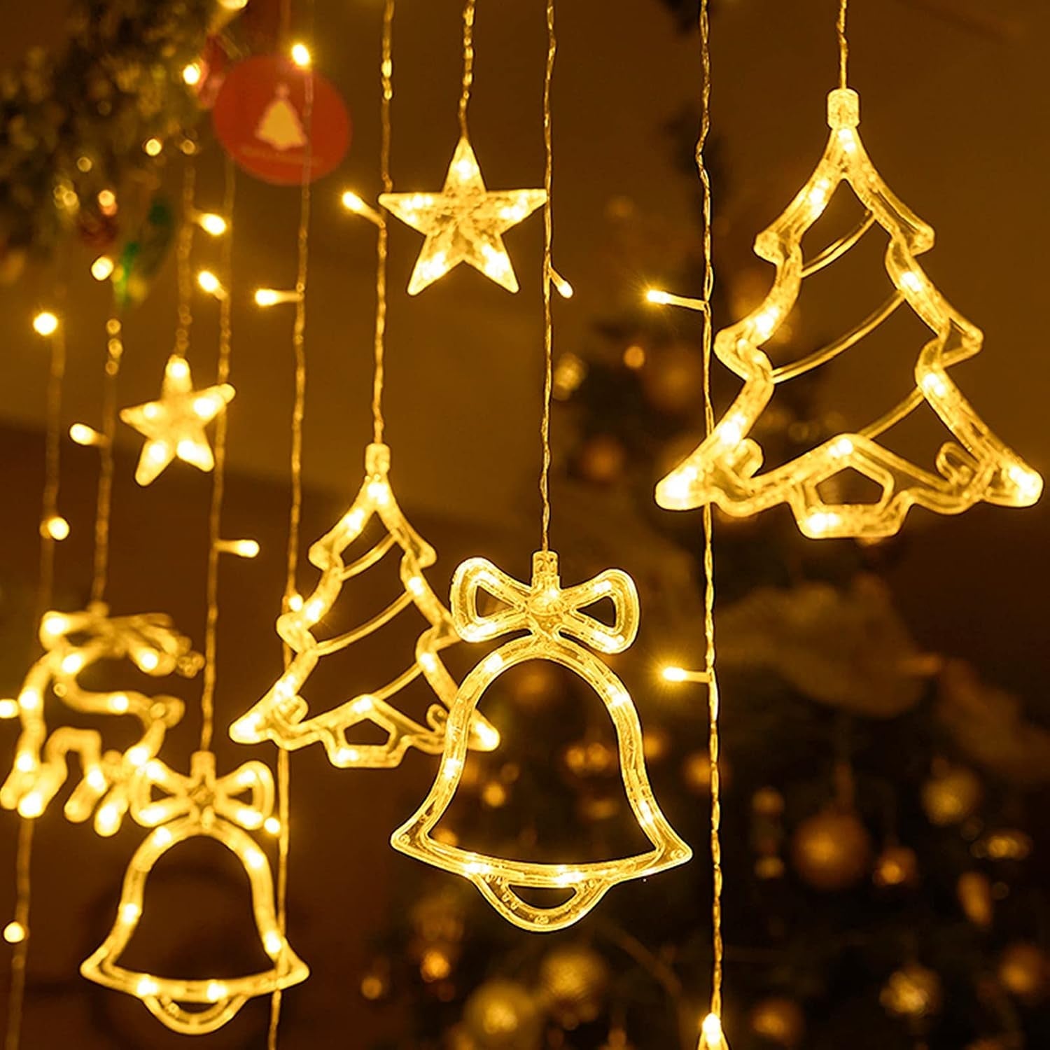 Christmas Fairy Lights with Christmas Pattern 8 Modes 138 LED 1PC