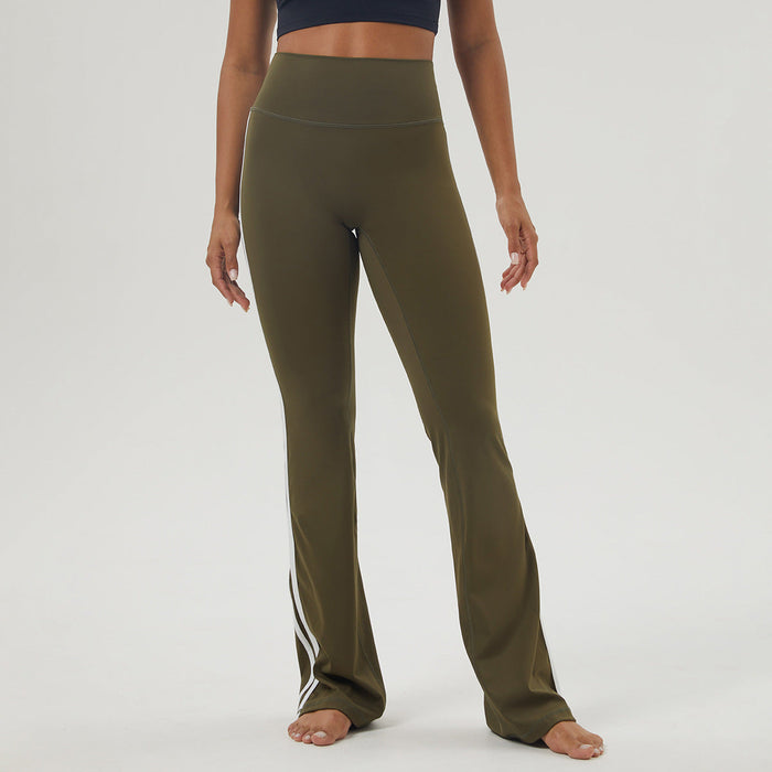 Women's Contrast Striped Yoga Flared Trousers